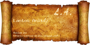 Lantos Anikó névjegykártya