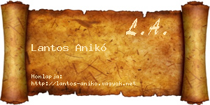 Lantos Anikó névjegykártya